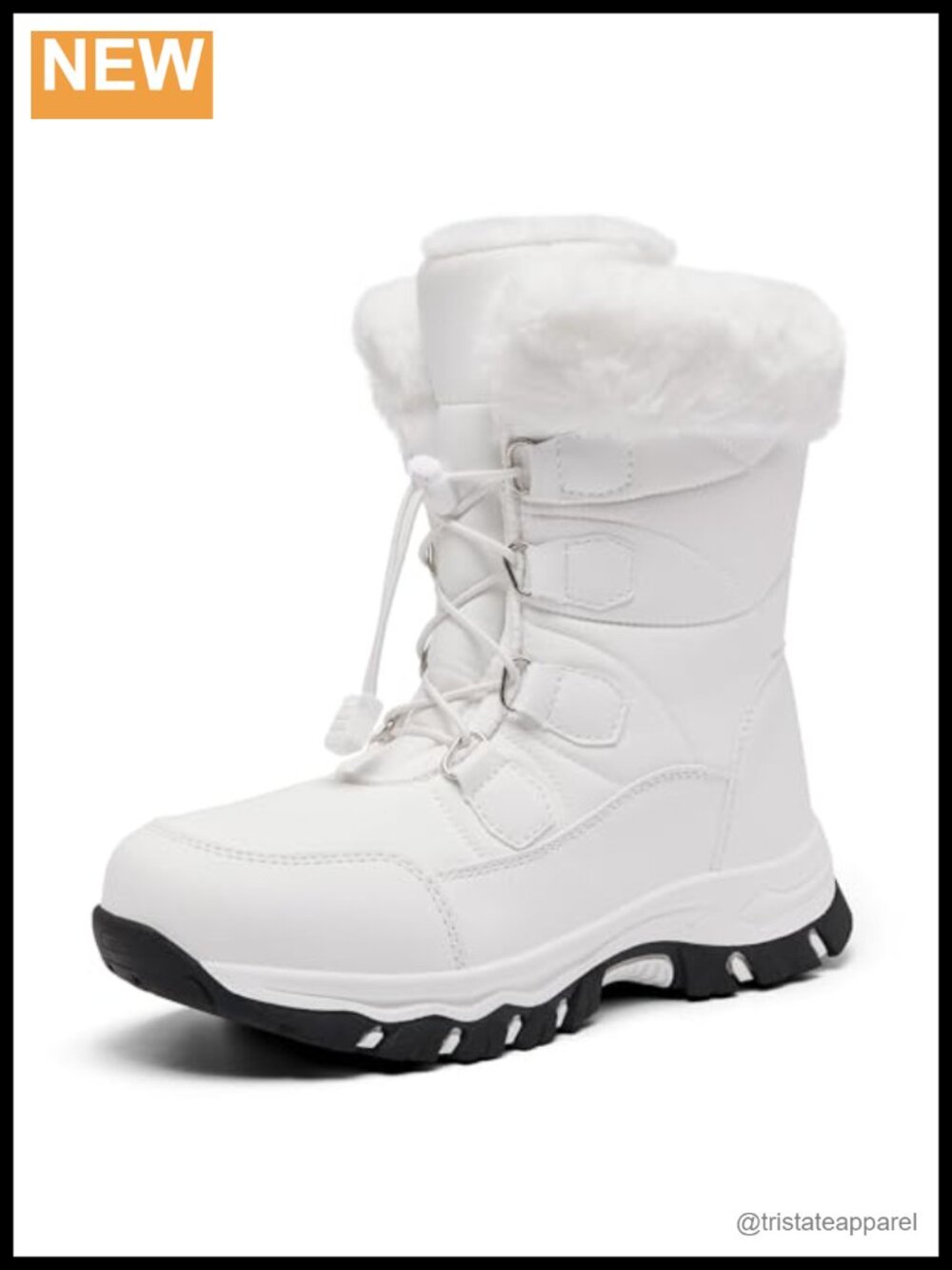 Women's Snow Boots Water-Resistant Faux Fur Lined Winter Anti-Slip Slip-On